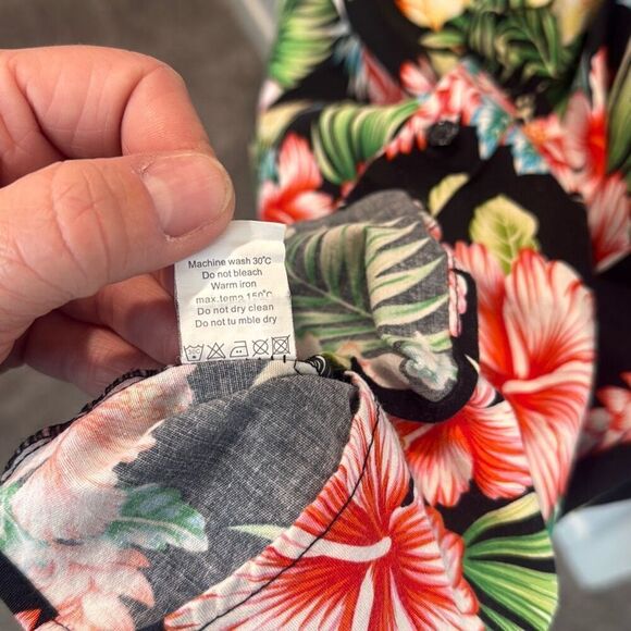 Men’s Allegra Hawaiian Floral Short Sleeve Men’s Button Down 46 Large - Picture 6 of 8